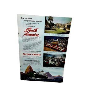 1948 Moore McCormick Lines Ship Cruise South America Original Print Ad 40s